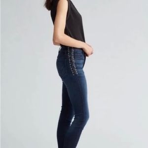 NEW*👖Hudson Barbara High Rise Super Skinny Ankle Jean w/ Side Laces NWOT 27